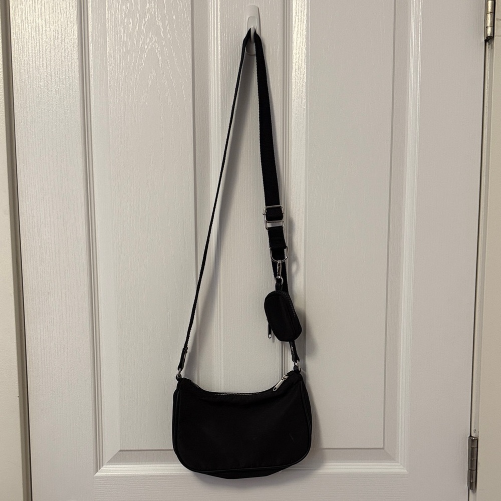 Black Crossbody Bag with pochette